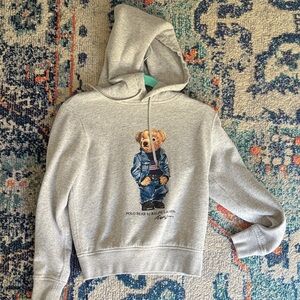 Ralph Lauren Gray Hoodie with Polo Bear